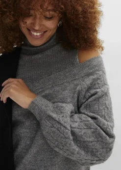 Damen bonprix Bekleidung·Umstandsmode|Bekleidung·Jeans|Grobstrick-Pullover schulterfrei