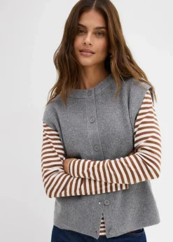 Damen bonprix Bekleidung·Röcke|Bekleidung·Jeans|Grobstrick-Pullunder