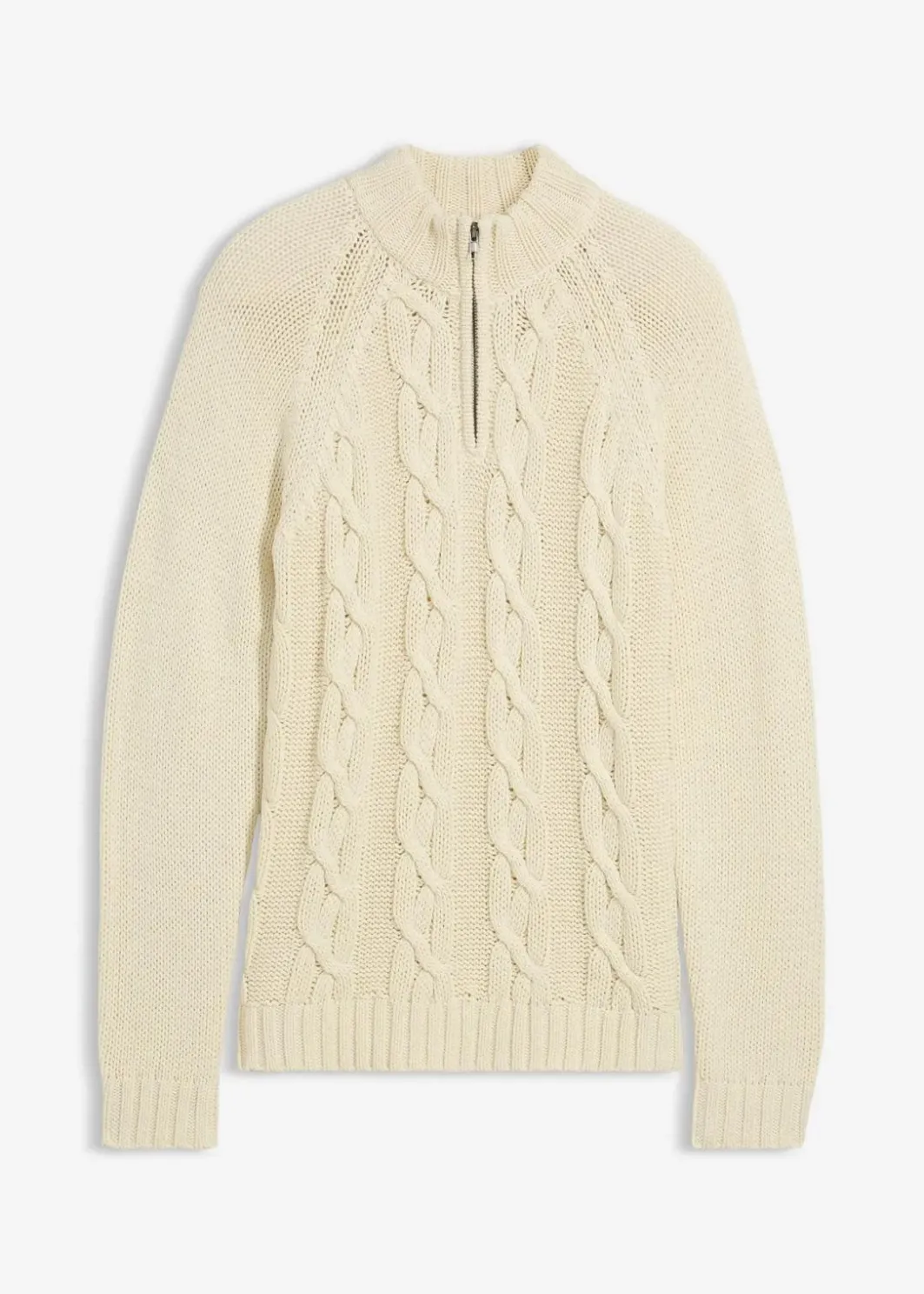 Herren bonprix Große Größen|Pullover & Strickjacken|Grobstrick-Troyer mit Zopfmuster aus weichem Baumwollmix