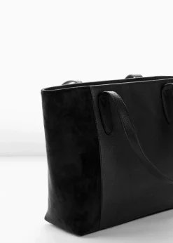 Damen bonprix Taschen|Großer Shopper im Materialmix
