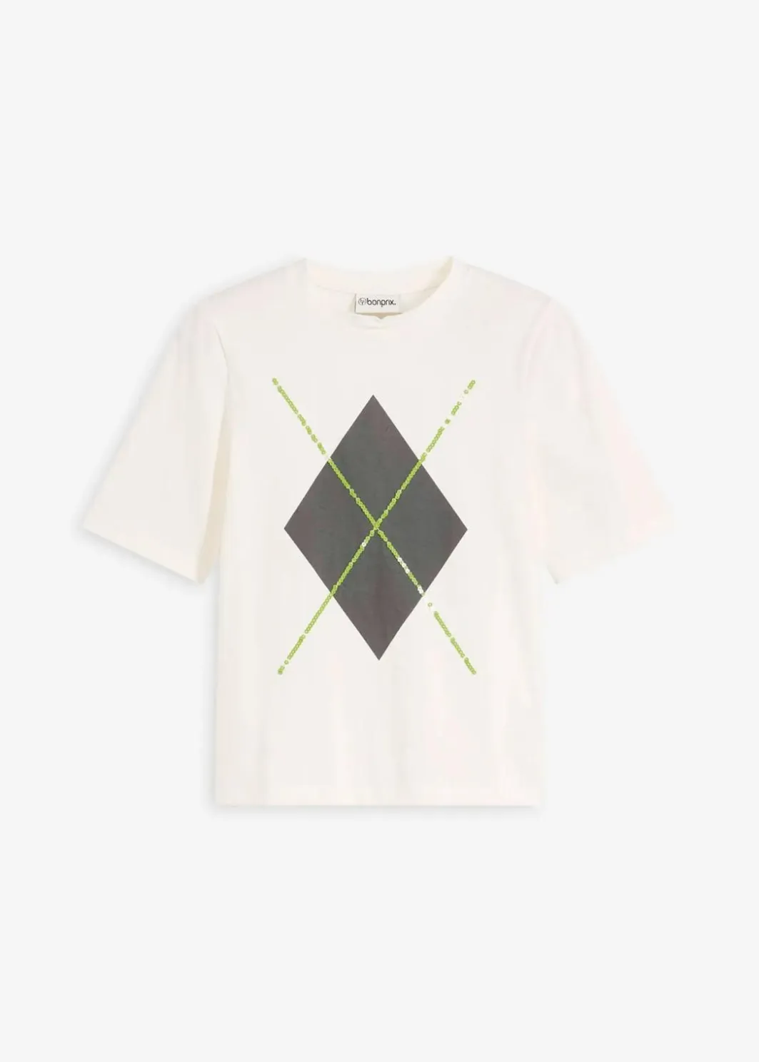 Online Halbarmshirt mit Pailetten und Druck Damen Shirts & Tops
