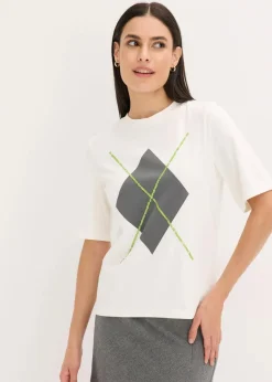 Online Halbarmshirt mit Pailetten und Druck Damen Shirts & Tops