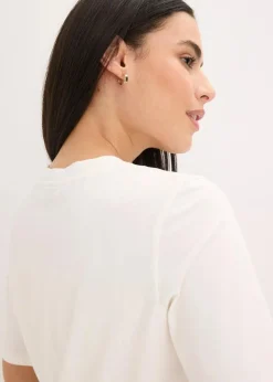 Online Halbarmshirt mit Pailetten und Druck Damen Shirts & Tops