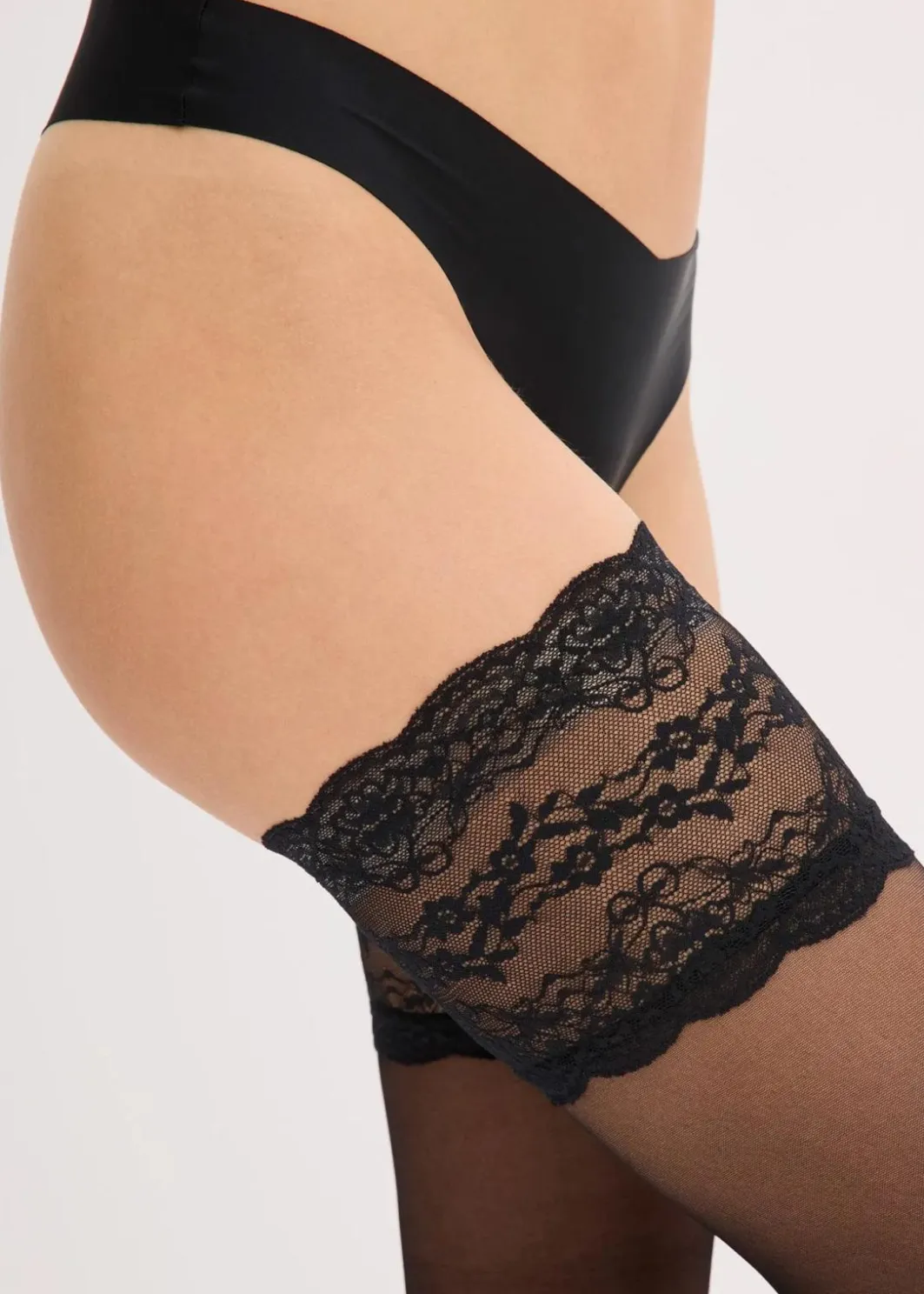 Damen bonprix Wäsche·Socken & Strumpfhosen|Wäsche·Erotikwäsche|Halterlose Strümpfe mit Spitze 20 DEN