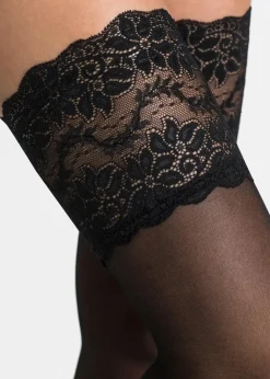 Damen bonprix Wäsche·Socken & Strumpfhosen|Wäsche·Erotikwäsche|Halterlose Strümpfe mit Spitze 20 DEN