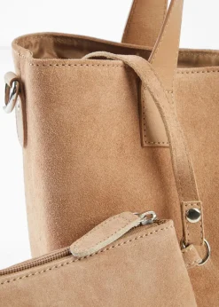 Damen bonprix Taschen|Handtasche aus Veloursleder