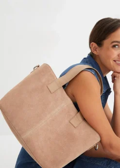 Damen bonprix Taschen|Handtasche aus Veloursleder