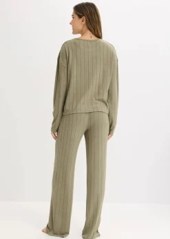 Outlet Hausanzug aus weicher Rippe Damen Wäsche·Homewear|Wäsche·Nachtwäsche
