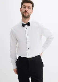 Herren bonprix Große Größen|Anzüge & Sakkos|Hemd und Fliege (2-tlg.Set) aus reiner Bio-Baumwolle, Regular Fit