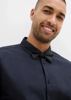 Herren bonprix Hemden|Anzüge & Sakkos|Hemd und Fliege (2-tlg.Set) aus reiner Bio-Baumwolle, Regular Fit