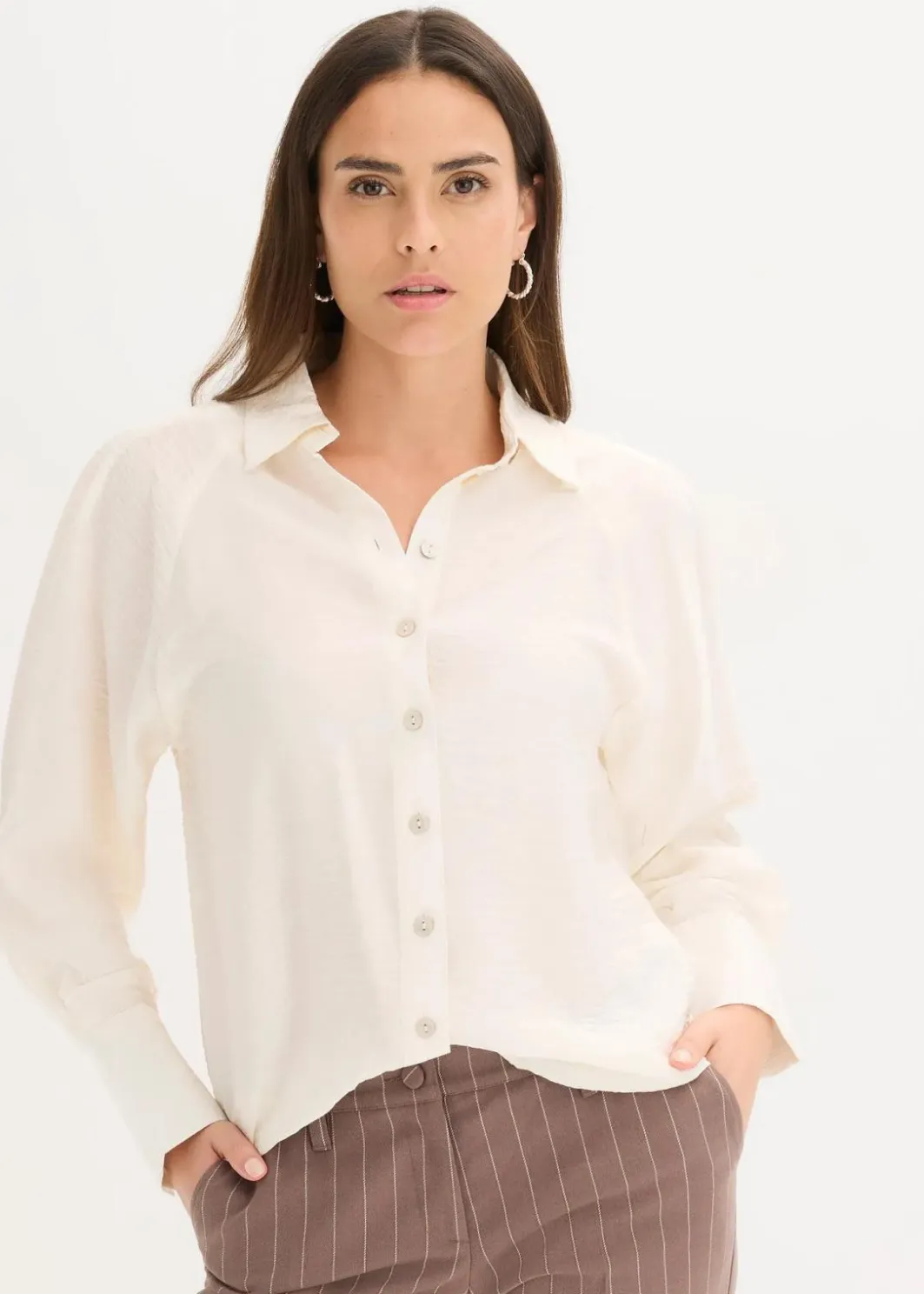 Damen bonprix Blusen & Tuniken|Bekleidung·Jacken & Mäntel|Hemdbluse