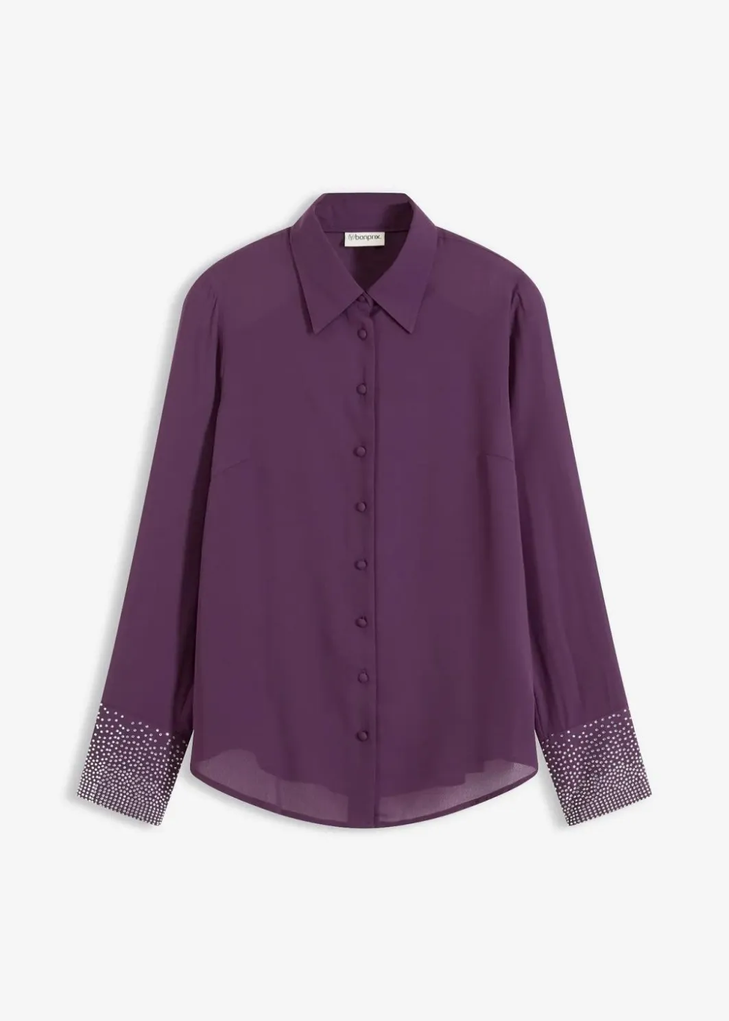 New Hemdbluse mit Glitzersteinchen Damen Bekleidung·Jacken & Mäntel|Blusen & Tuniken