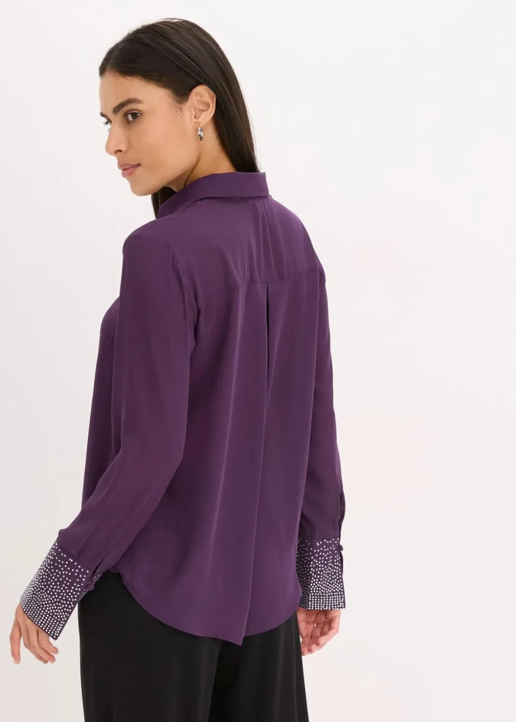 New Hemdbluse mit Glitzersteinchen Damen Bekleidung·Jacken & Mäntel|Blusen & Tuniken