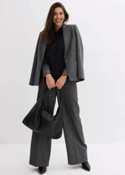 Damen bonprix Blusen & Tuniken|Bekleidung·Jacken & Mäntel|Hemdbluse mit Glitzersteinchen