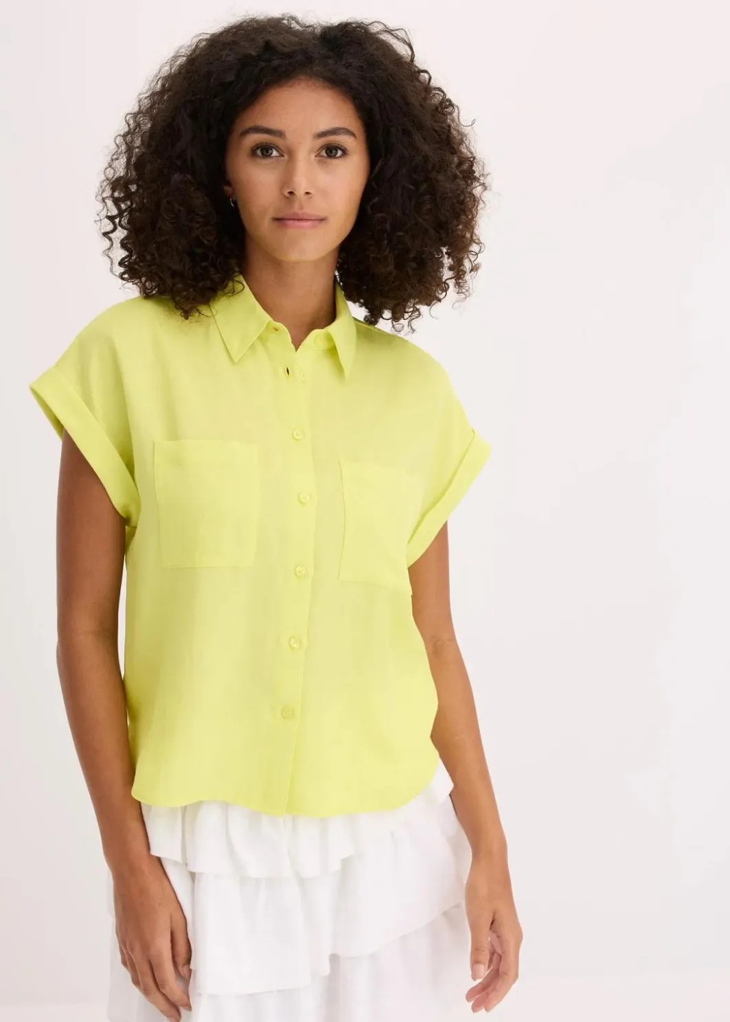 Damen bonprix Nachhaltigere Materialien|Blusen & Tuniken|Hemdbluse aus fließendem Lyocell-Mix