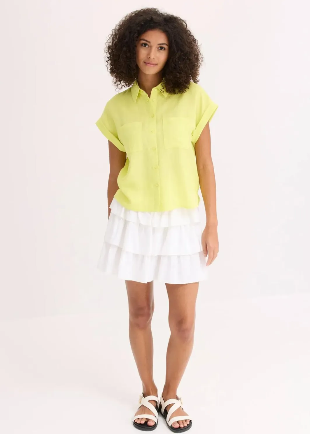 Damen bonprix Nachhaltigere Materialien|Blusen & Tuniken|Hemdbluse aus fließendem Lyocell-Mix