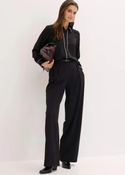 Damen bonprix Bekleidung·Jacken & Mäntel|Blusen & Tuniken|Hemdbluse aus fließendem Satin