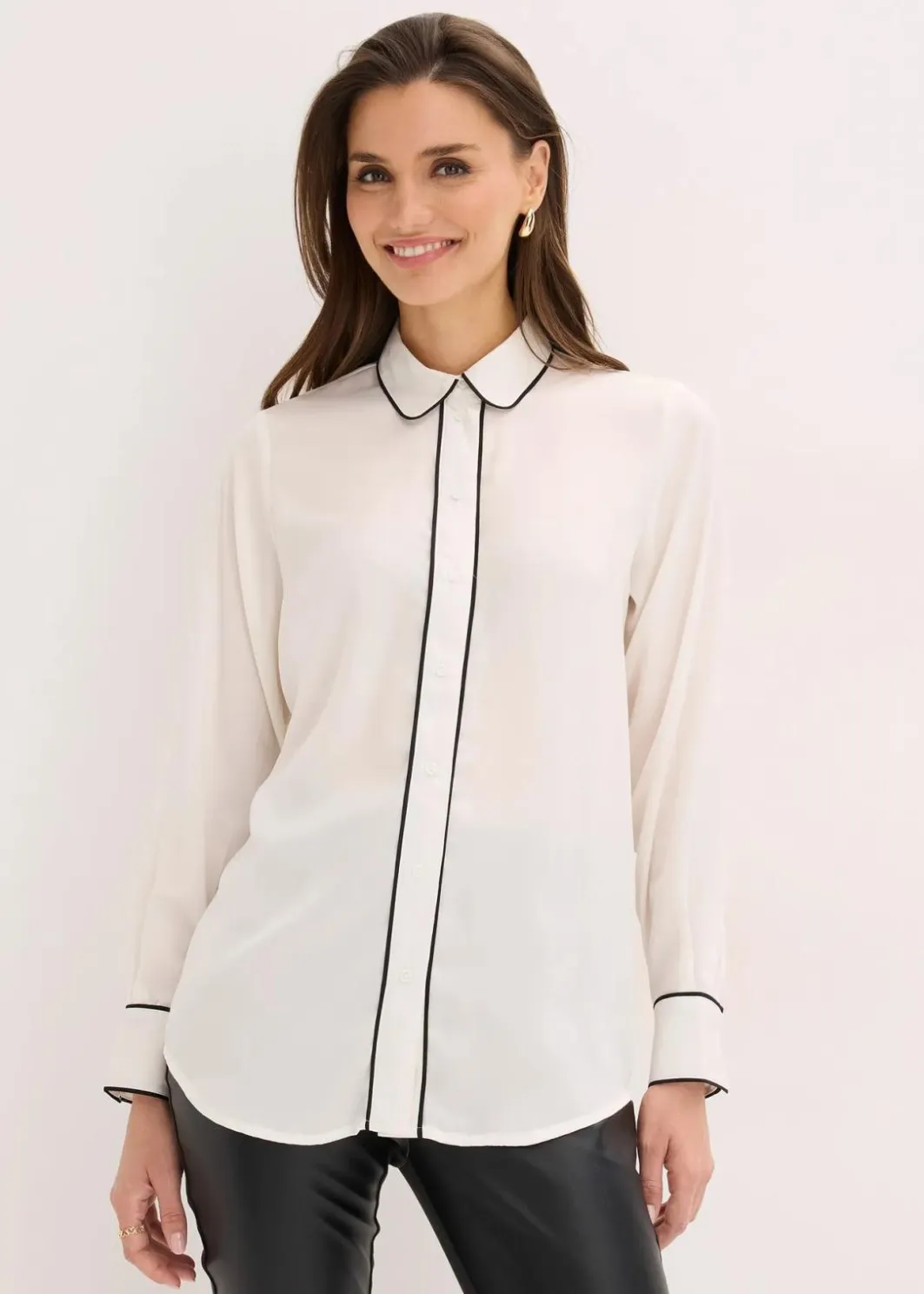 Hot Hemdbluse aus fließendem Satin Damen Blusen & Tuniken|Bekleidung·Jacken & Mäntel