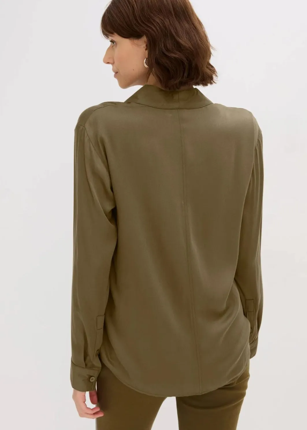 Damen bonprix Bekleidung·Jacken & Mäntel|Blusen & Tuniken|Hemdbluse aus fließendem Satin
