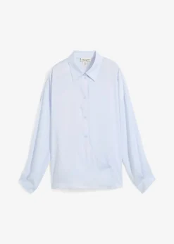 Discount Hemdbluse aus fließendem Satin Damen Bekleidung·Jacken & Mäntel|Blusen & Tuniken