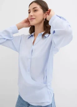 Discount Hemdbluse aus fließendem Satin Damen Bekleidung·Jacken & Mäntel|Blusen & Tuniken