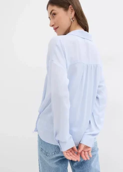 Discount Hemdbluse aus fließendem Satin Damen Bekleidung·Jacken & Mäntel|Blusen & Tuniken