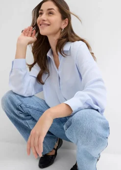 Discount Hemdbluse aus fließendem Satin Damen Bekleidung·Jacken & Mäntel|Blusen & Tuniken