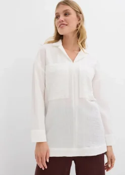 Damen bonprix Blusen & Tuniken|Hemdbluse aus fließendem Viskose-Mix