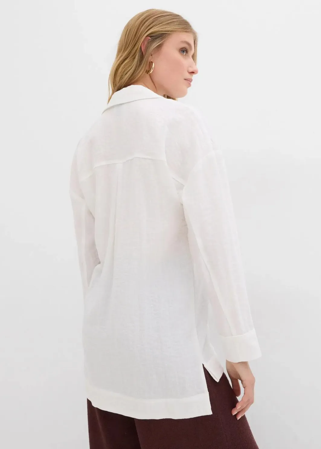 Damen bonprix Blusen & Tuniken|Hemdbluse aus fließendem Viskose-Mix