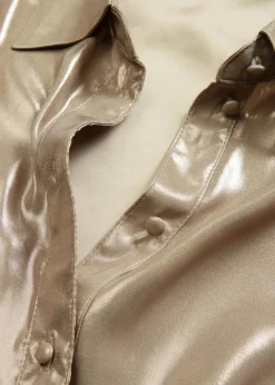 Damen bonprix Blusen & Tuniken|Bekleidung·Jacken & Mäntel|Hemdbluse aus glänzendem Satin