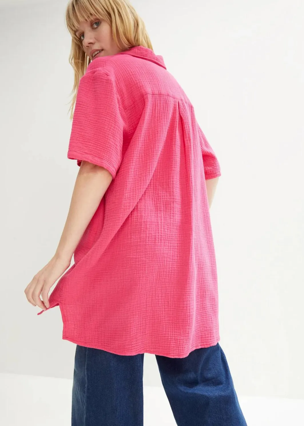Damen bonprix Nachhaltigere Materialien|Blusen & Tuniken|Hemdbluse aus Musselin