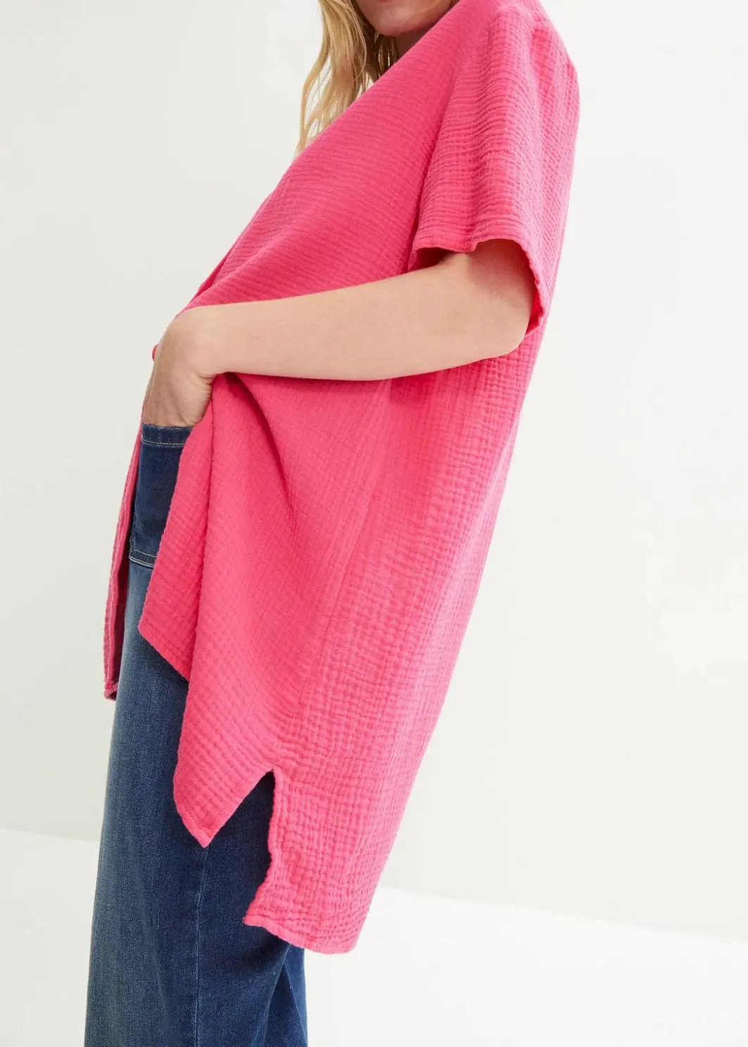 Damen bonprix Nachhaltigere Materialien|Blusen & Tuniken|Hemdbluse aus Musselin