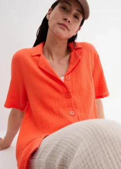 New Hemdbluse aus Musselin Damen Bekleidung·Jacken & Mäntel|Blusen & Tuniken