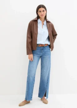 Damen bonprix Bekleidung·Jacken & Mäntel|Blusen & Tuniken|Hemdbluse aus reiner Baumwolle