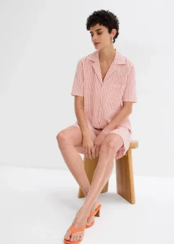 Damen bonprix Bekleidung·Jacken & Mäntel|Zweiteiler & Sets|Hemdbluse aus reiner Baumwolle