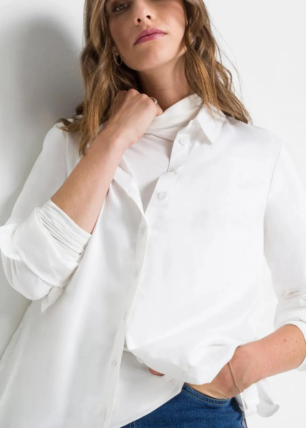 Damen bonprix Blusen & Tuniken|Nachhaltigere Materialien|Hemdbluse aus softer Viskose
