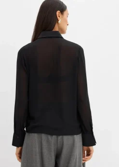 Clearance Hemdbluse mit Satineinsatz Damen Blusen & Tuniken|Bekleidung·Jacken & Mäntel