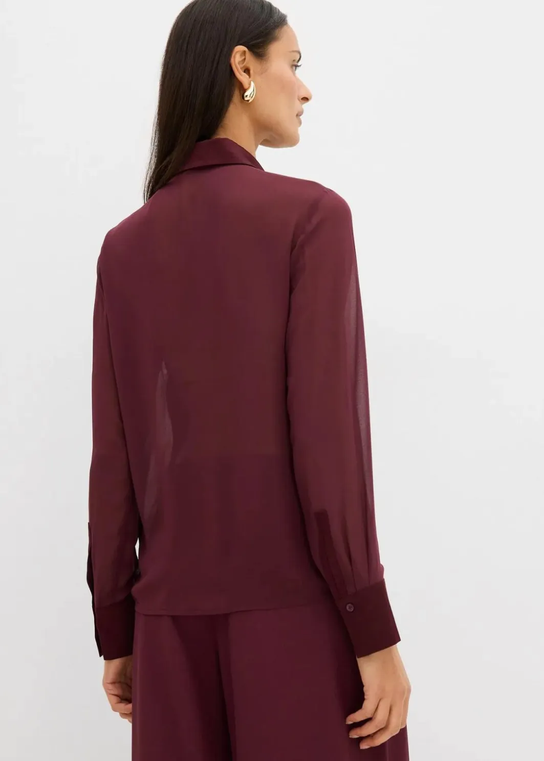 Damen bonprix Bekleidung·Jacken & Mäntel|Blusen & Tuniken|Hemdbluse mit Satineinsatz