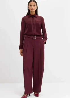Damen bonprix Bekleidung·Jacken & Mäntel|Blusen & Tuniken|Hemdbluse mit Satineinsatz