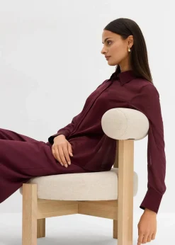 Damen bonprix Bekleidung·Jacken & Mäntel|Blusen & Tuniken|Hemdbluse mit Satineinsatz