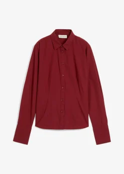 Damen bonprix Blusen & Tuniken|Bekleidung·Jacken & Mäntel|Hemdbluse mit Seidenanteil