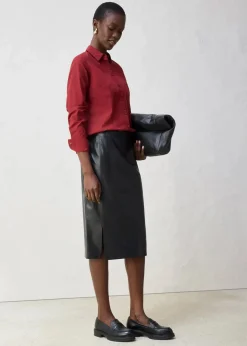 Damen bonprix Blusen & Tuniken|Bekleidung·Jacken & Mäntel|Hemdbluse mit Seidenanteil