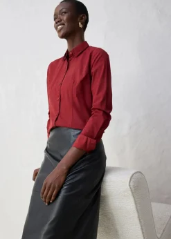 Damen bonprix Blusen & Tuniken|Bekleidung·Jacken & Mäntel|Hemdbluse mit Seidenanteil