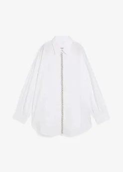 Discount Hemdbluse mit Strass-Applikation Damen Blusen & Tuniken