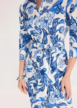 Damen bonprix Kleider|Hemdblusenkleid aus Baumwoll-Mix