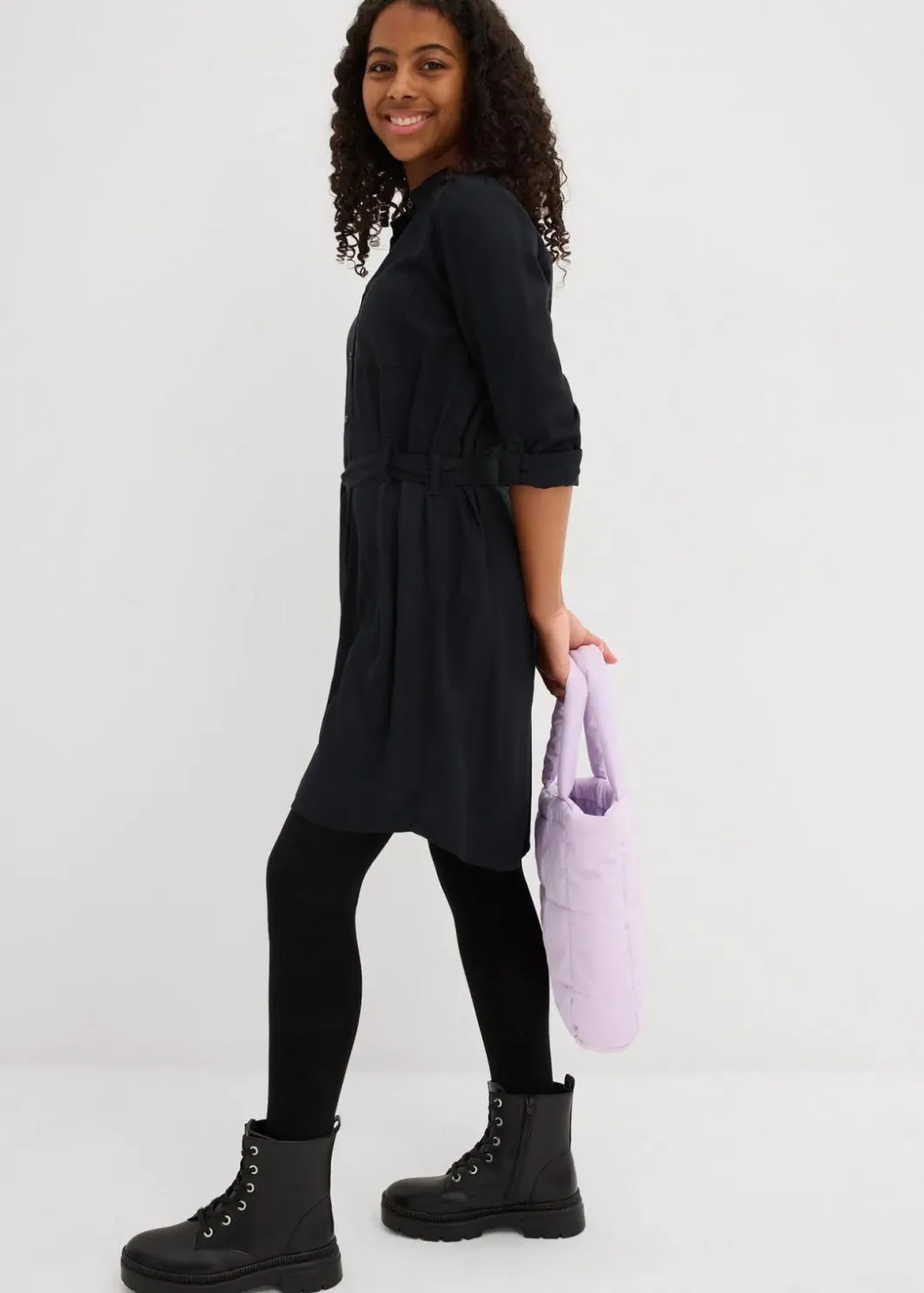 New Hemdblusenkleid aus fließender Viskose Kinder Mädchen 9-16 Jahre·Kleider & Jumpsuits