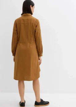 Sale Hemdblusenkleid aus Leinen-Baumwoll-Mix Damen Kleider|Bekleidung·Pullover & Strickjacken