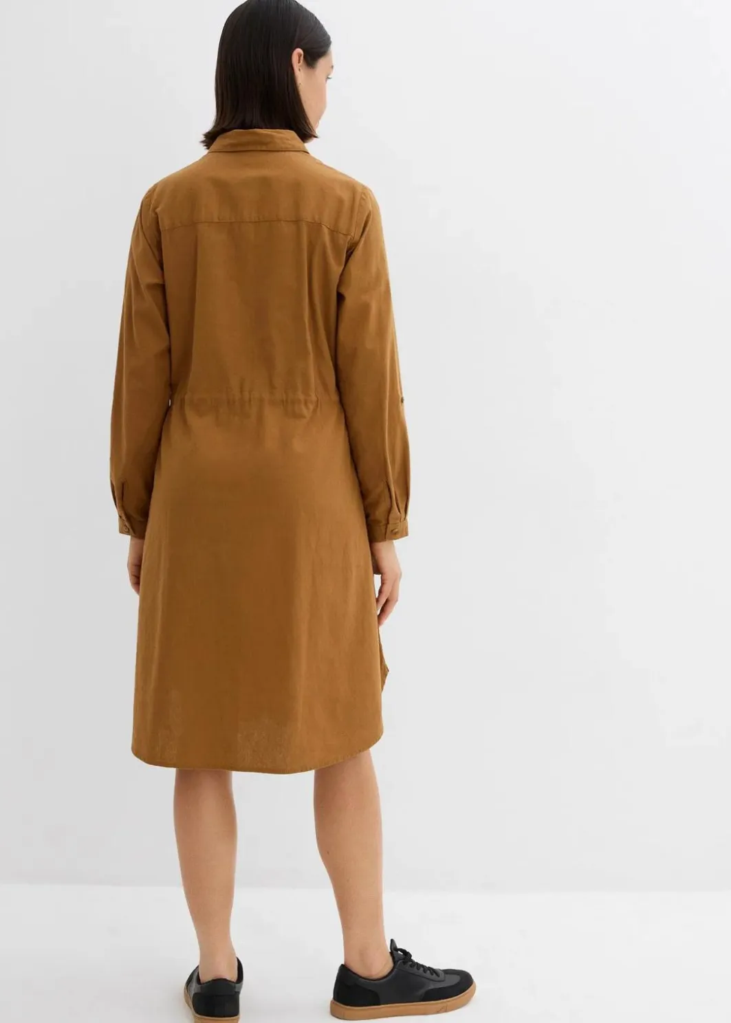 Sale Hemdblusenkleid aus Leinen-Baumwoll-Mix Damen Kleider|Bekleidung·Pullover & Strickjacken