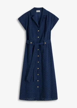 Damen bonprix Bekleidung·Pullover & Strickjacken|Kleider|Hemdblusenkleid aus Lochspitze