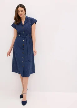 Damen bonprix Bekleidung·Pullover & Strickjacken|Kleider|Hemdblusenkleid aus Lochspitze